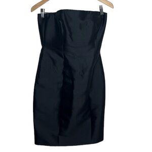 Melinda Eng Black Silk Wool Strapless Party Dress Women Size 6